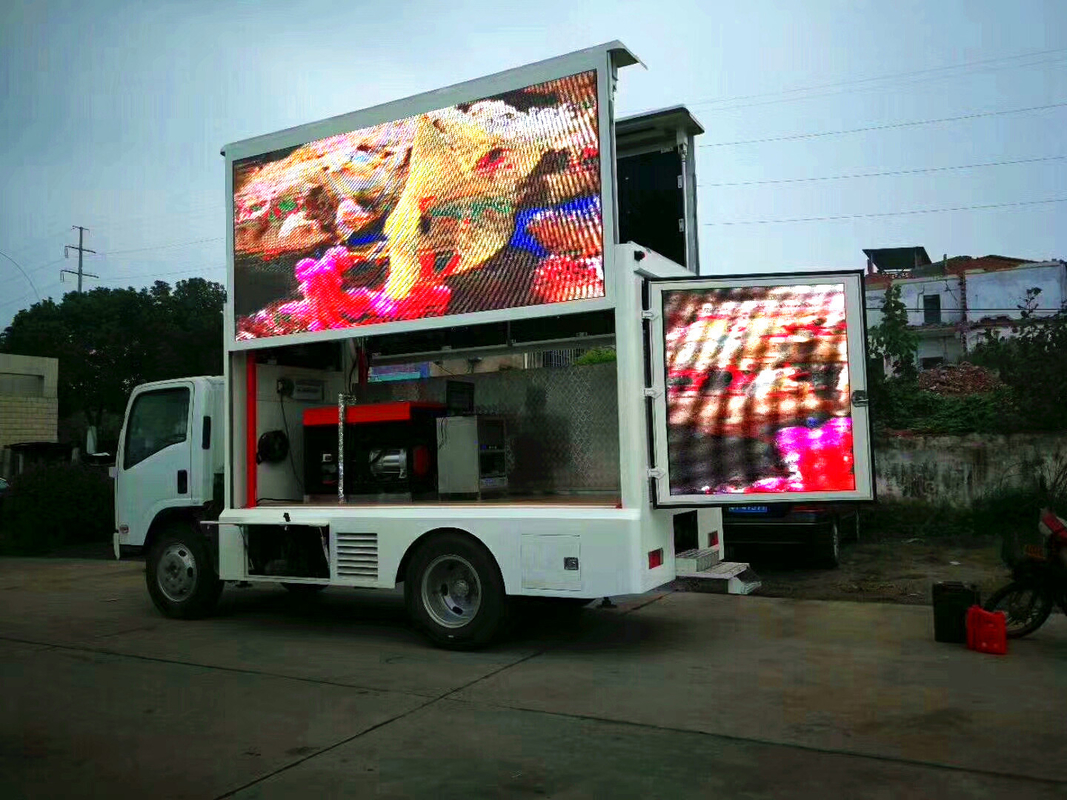 Video camion mobile di pubblicità all'aperto 3840*1728mm P4 del tabellone per le affissioni con l'idraulico di sollevamento