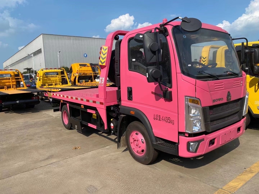 SINOTRUK HOWO 4x2 3-5 tonnellate Destrozzatore leggero a letto piatto Remotore Veicolo di salvataggio stradale di recupero in vendita